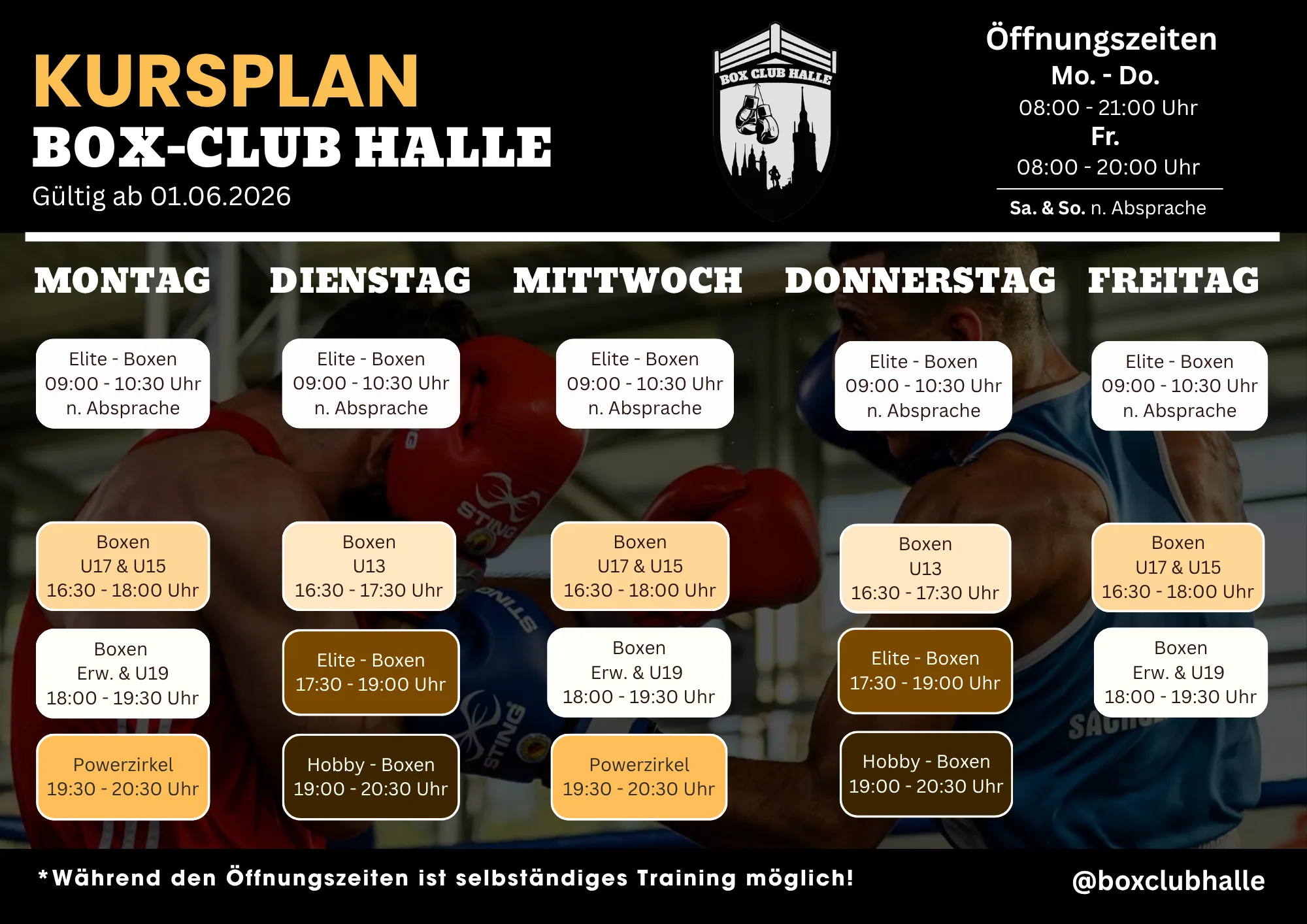 Kursplan Box Club Halle