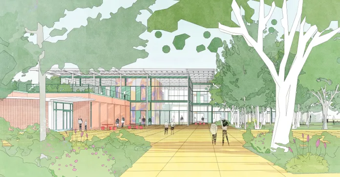 Architektenentwurf des zukünftigen Campus Neustadt
