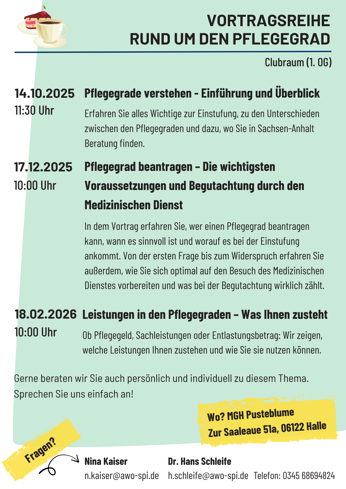 Vortrag "Leistunden in den Pflegegraden - was Ihnen zusteht!"